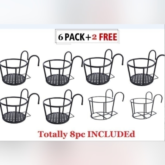Other - Black Hanging Basket Set - 8 Pack